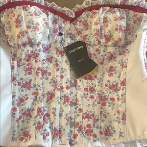 Corset Story Floral Ruffle Corset New with tags lace up back up 16